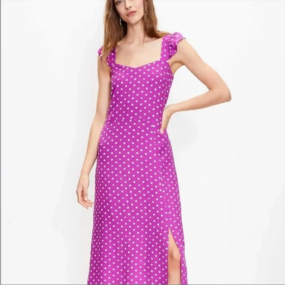 loft purple polka dot dress LOFT | Dresses | Loft Purple Polka Dot Midi Dress